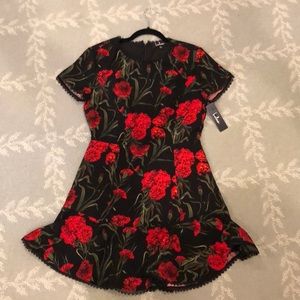 Lulus black floral dress New With Tags